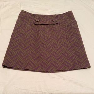 WALTER BAKER Mini Skirt Wool Cotton Abstract Geometric Green Purple Lined size 2